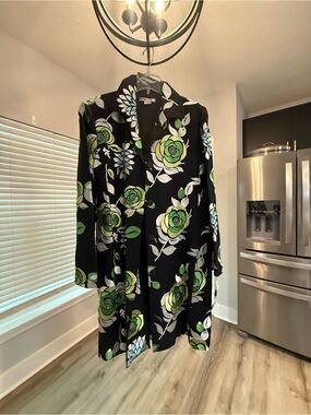 Nygard Dark Navy Floral Embroidered Trench Coat Lined (NEW w/ tags)